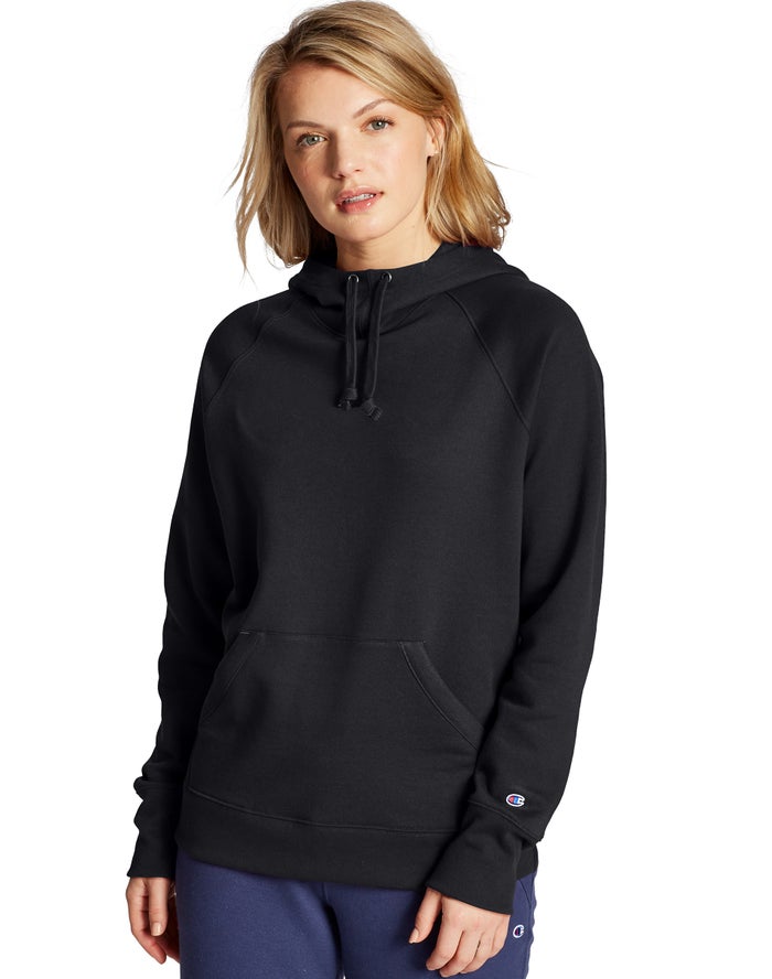 Champion Womens Hoodie NZ - Powerblend Black ( 4708-ZMQSG )